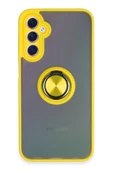 Samsung Galaxy A24 4G Kılıf Montreal Yüzüklü Silikon Kapak - Sarı thumbnail 1