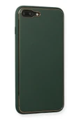 iPhone 7 Plus Kılıf Coco Deri Silikon Kapak - Yeşil thumbnail 3