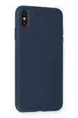 iPhone XS Max Kılıf Nano içi Kadife Silikon - Lacivert thumbnail 3