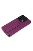 Xiaomi Redmi 12C Kılıf Mega Standlı Silikon - Mor thumbnail 3