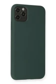 iPhone 11 Pro Max Kılıf Nano içi Kadife Silikon - Koyu Yeşil thumbnail 2