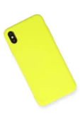 iPhone X Kılıf Nano içi Kadife Silikon - Sarı thumbnail 2