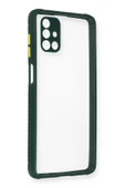 Samsung Galaxy M51 Kılıf Miami Şeffaf Silikon - Koyu Yeşil thumbnail 1