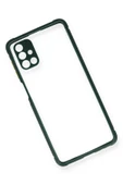 Samsung Galaxy M51 Kılıf Miami Şeffaf Silikon - Koyu Yeşil thumbnail 3