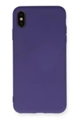 iPhone XS Max Kılıf Nano içi Kadife Silikon - Mor thumbnail 1