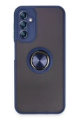 Samsung Galaxy A14 4G Kılıf Montreal Yüzüklü Silikon Kapak - Lacivert thumbnail 1