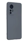 Xiaomi Mi 12 Kılıf Nano içi Kadife Silikon - Gri thumbnail 2