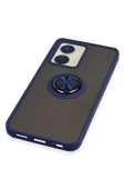 Vivo Y16 Kılıf Montreal Yüzüklü Silikon Kapak - Lacivert thumbnail 5
