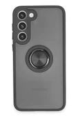 Samsung Galaxy S23 Plus Kılıf Montreal Yüzüklü Silikon Kapak - Siyah thumbnail 1