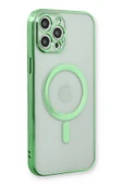 iPhone 12 Pro Kılıf Magneticsafe Lazer Silikon - Haki Yeşil thumbnail 1