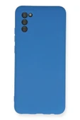 Samsung Galaxy A02S Kılıf Nano içi Kadife Silikon - Mavi thumbnail 1