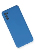 Samsung Galaxy A02S Kılıf Nano içi Kadife Silikon - Mavi thumbnail 2