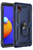 Samsung Galaxy A01 Core Kılıf Sofya Yüzüklü Silikon Kapak - Lacivert thumbnail 1