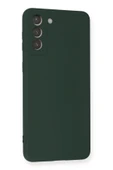 Samsung Galaxy S21 Plus Kılıf Nano içi Kadife Silikon - Koyu Yeşil thumbnail 2