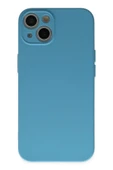 iPhone 13 Mini Kılıf Nano içi Kadife Silikon - Mavi thumbnail 3