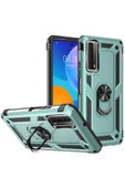 Huawei P Smart 2021 Kılıf Sofya Yüzüklü Silikon Kapak - Yeşil thumbnail 3