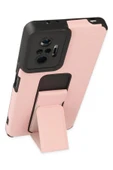 Xiaomi Redmi Note 10 Pro Kılıf Mega Standlı Silikon - Pudra thumbnail 3