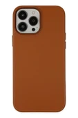 iPhone 13 Pro Kılıf Asya Deri Silikon - Kahverengi thumbnail 1