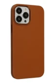 iPhone 13 Pro Kılıf Asya Deri Silikon - Kahverengi thumbnail 2