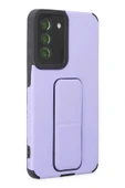 Samsung Galaxy S21 FE Kılıf Mega Standlı Silikon - Lila thumbnail 2