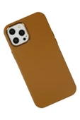 iPhone 12 Pro Max Kılıf Asya Deri Silikon - Kahverengi thumbnail 3