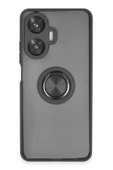 Realme C55 Kılıf Montreal Yüzüklü Silikon Kapak - Siyah thumbnail 1
