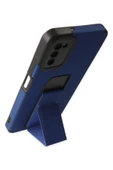 Samsung Galaxy A03S Kılıf Mega Standlı Silikon - Mavi thumbnail 3