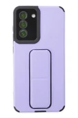 Samsung Galaxy S21 FE Kılıf Mega Standlı Silikon - Lila thumbnail 1
