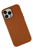 iPhone 13 Pro Kılıf Asya Deri Silikon - Kahverengi thumbnail 3