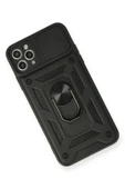 iPhone 11 Pro Kılıf Pars Lens Yüzüklü Silikon - Siyah thumbnail 3