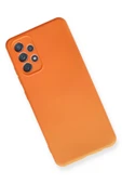 Samsung Galaxy A32 Kılıf Nano içi Kadife Silikon - Turuncu thumbnail 3