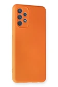 Samsung Galaxy A32 Kılıf Nano içi Kadife Silikon - Turuncu thumbnail 2