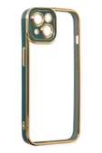 iPhone 14 Plus Kılıf Liva Lens Silikon - Yeşil thumbnail 4