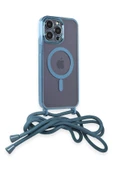 iPhone 12 Pro Max Kılıf Divo Lazer Askılı Magsafe Kapak - Sierra Blue thumbnail 3