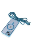 iPhone 14 Kılıf Divo Lazer Askılı Magsafe Kapak - Sierra Blue thumbnail 5
