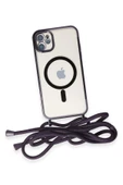 iPhone 12 Kılıf Divo Lazer Askılı Magsafe Kapak - Derin Mor thumbnail 2