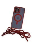iPhone 13 Pro Kılıf Divo Lazer Askılı Magsafe Kapak - Kırmızı thumbnail 3