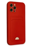 iPhone 12 Pro Max Kılıf Kelvin Kartvizitli Silikon - Kırmızı thumbnail 2