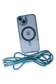 iPhone 14 Kılıf Divo Lazer Askılı Magsafe Kapak - Sierra Blue thumbnail 3