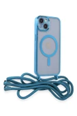 iPhone 14 Kılıf Divo Lazer Askılı Magsafe Kapak - Sierra Blue thumbnail 4