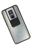 Xiaomi Redmi Note 9 Kılıf Palm Buzlu Kamera Sürgülü Silikon - Siyah thumbnail 2