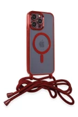iPhone 13 Pro Max Kılıf Divo Lazer Askılı Magsafe Kapak - Kırmızı thumbnail 3