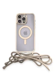 iPhone 13 Pro Kılıf Divo Lazer Askılı Magsafe Kapak - Gold thumbnail 1