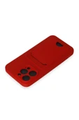 iPhone 14 Pro Max Kılıf Kelvin Kartvizitli Silikon - Kırmızı thumbnail 3
