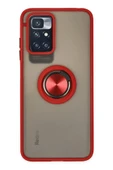 Xiaomi Redmi 10 2022 Kılıf Montreal Yüzüklü Silikon Kapak - Kırmızı thumbnail 1