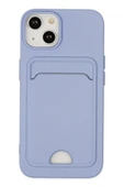 iPhone 14 Plus Kılıf Kelvin Kartvizitli Silikon - Lila thumbnail 1
