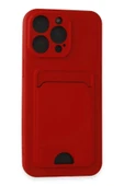 iPhone 14 Pro Max Kılıf Kelvin Kartvizitli Silikon - Kırmızı thumbnail 1