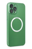 iPhone 12 Pro Kılıf Jack Magneticsafe Lens Silikon - Yeşil thumbnail 2