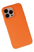 iPhone 14 Pro Kılıf Nano içi Kadife Silikon - Turuncu thumbnail 3