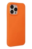 iPhone 14 Pro Kılıf Nano içi Kadife Silikon - Turuncu thumbnail 2